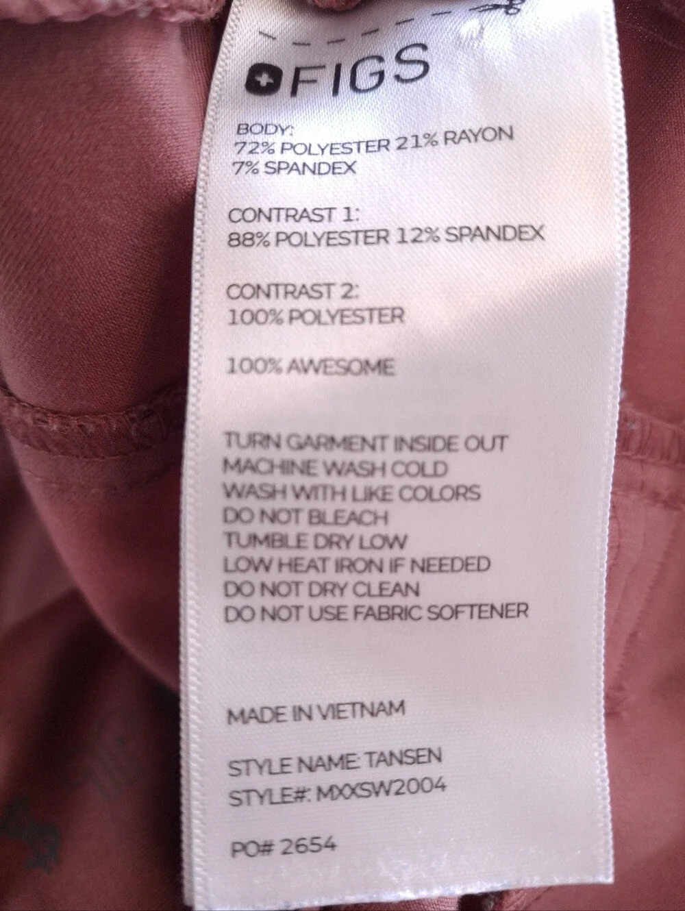 Figs Men's Mauve Tansen Jogger Scrub Pants Size XL